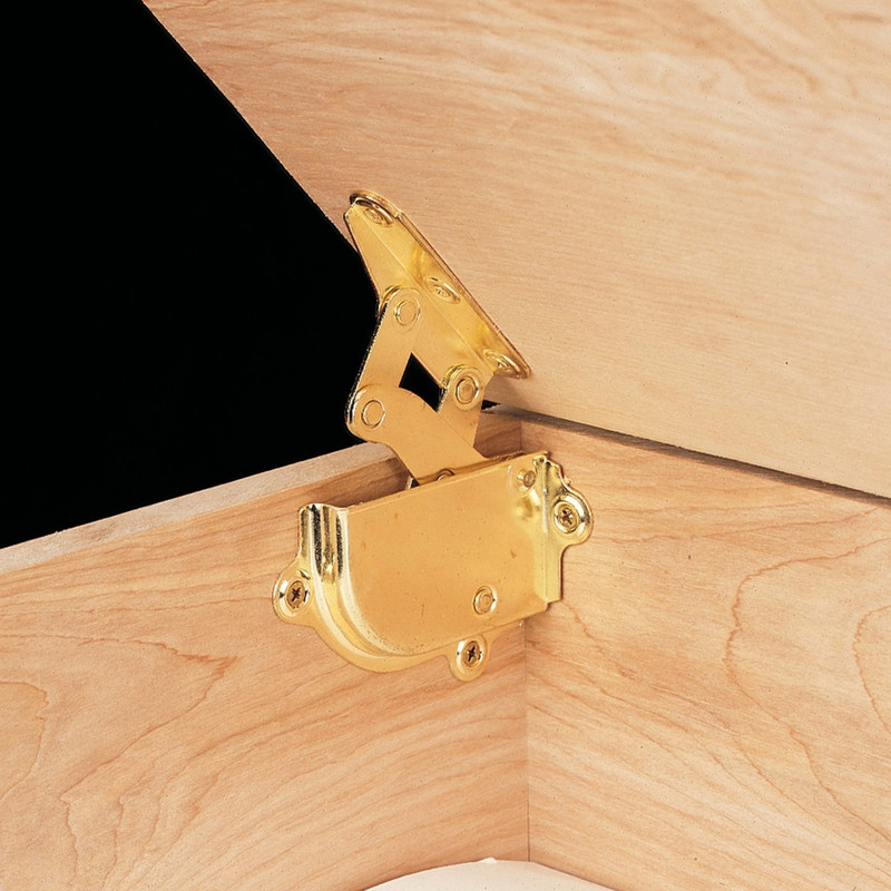 Brass Hinge with Built-in Lid Support - 1 Pair